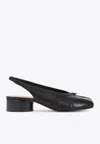 Maison Margiela Tabi 30 Leather Slingback Pumps In Black