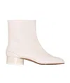 Maison Margiela Leather Booties With Cut-out Detail Heel 6 Cm In White