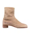 Maison Margiela Tabi 50mm Suede Boots In Nude