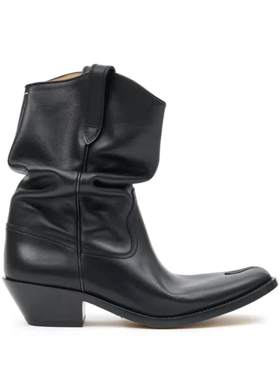 Maison Margiela Woman Ankle Boots Black Size 10 Leather