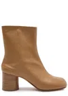 Maison Margiela 'tabi' Brown High Heel Ankle Boots In Nude