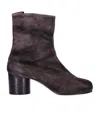 Maison Margiela Ankle Block Heel Round Toe Boots In Black