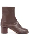 Maison Margiela Tabi 60 Nappa Leather Ankle Boots In Braun