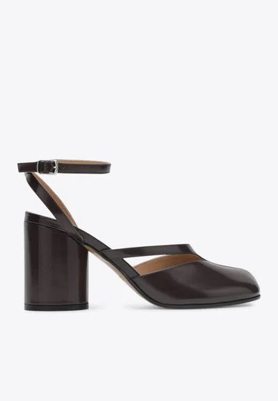 MAISON MARGIELA TABI 80 BRUSHED LEATHER PUMPS