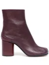 Maison Margiela Tabi 60mm Leather Ankle Boots In Pink & Purple