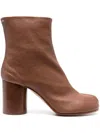 Maison Margiela Tabi 60 Nappa Leather Ankle Boots In 褐色