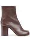Maison Margiela Tabi Split-toe Leather Ankle Boots In Burgundy