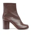 Maison Margiela Tabi 80 Calf Leather Ankle Boots In Brown