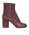 Maison Margiela Woman Ankle Boots Chocolate Brown Size 8 Soft Leather In Red