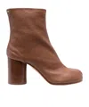 Maison Margiela 'tabi' Brown High Heel Ankle Boots In Brown