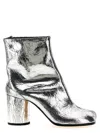 Maison Margiela Tabi Split-toe Crinkled Metallic Patent-leather Ankle Boots