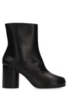 Maison Margiela Ankle Block Heel Round Toe Boots In Black