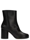 Maison Margiela Glossy Black Split-toe Ankle Boots With Mid-height Block Heel In Black