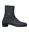 Maison Margiela Black Tabi Ankle Boots In Blue