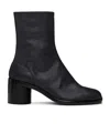 Maison Margiela Black Leather Tabi Ankle Boots In Black