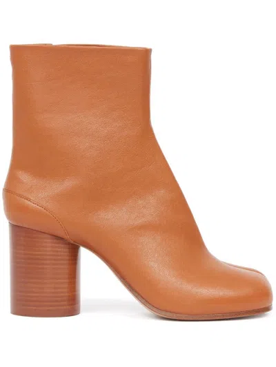 Maison Margiela Tabi Ankle Boots In Orange
