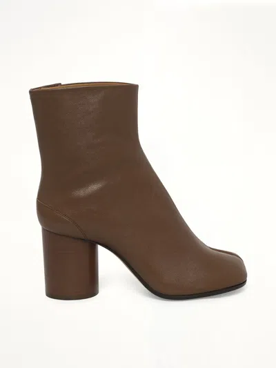 Maison Margiela Tabi Ankle Boots 8cm In Brown