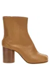 Maison Margiela Tabi Leather Ankle Boots In Beige