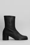 Maison Margiela Brown Tabi Ankle Boots In Black