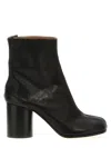 Maison Margiela Tabi High Heels Ankle Boots In Black Leather In Black