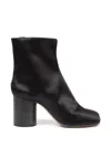 Maison Margiela Black Leather Tabi Ankle Boots In Multi