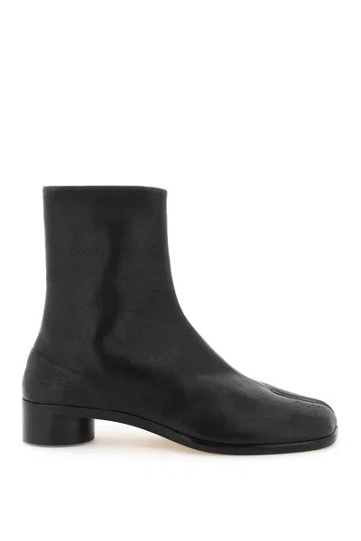 Maison Margiela Vintage Leather Tabi Boots In Black