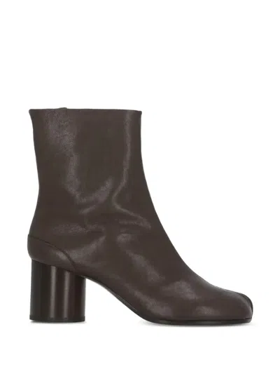 Maison Margiela Tabi Ankle Boots In Leather With 6cm Heel In Animal Print