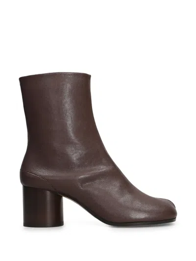 Maison Margiela Tabi Ankle Boots In Leather With 6cm Heel In Animal Print