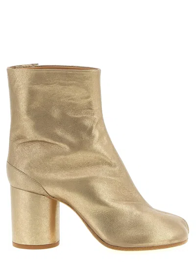 Maison Margiela 80mm Tabi Metallic Leather Split-toe Ankle Boots In Multi