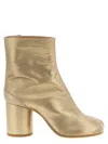 Maison Margiela 80mm Tabi Metallic Leather Split-toe Ankle Boots In Gold