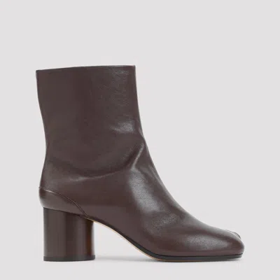 Maison Margiela Tabi Ankle Boots In Leather With 6cm Heel In Animal Print
