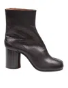 Maison Margiela Tabi Ankle Boots In Soft Brown Nappa In Black