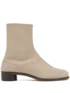 Maison Margiela Tabi Leather Ankle Boots In Neutrals