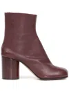 Maison Margiela Tabi 60mm Leather Ankle Boots In Red