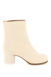 Maison Margiela Leather Ankle Boots With Unique Split Toe In White