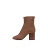 Maison Margiela Tabi High Heels Ankle Boots In Brown Leather