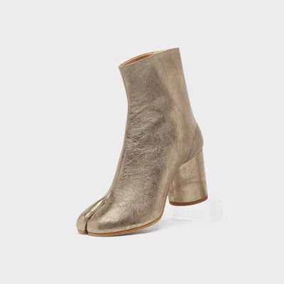 Maison Margiela 80mm Tabi Metallic Leather Split-toe Ankle Boots In Multi