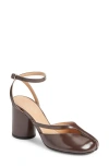 Maison Margiela Tabi Ankle Strap Pump In Brown