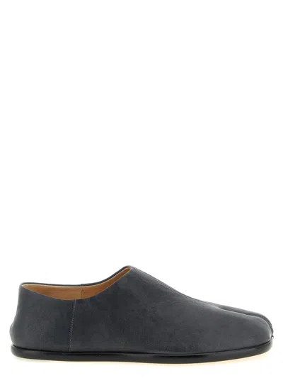 Maison Margiela Tabi Babouche Split-toe Leather Slip-ons In Gray
