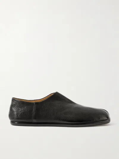 Maison Margiela Tabi Black Leather Loafers With Iconic Split-toe Design