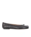Maison Margiela Black Leather Tabi Ballerinas With Iconic Tabi Split-toe In Black