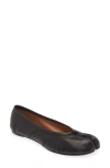 Maison Margiela Black Leather Tabi Ballerinas With Iconic Tabi Split-toe In Black