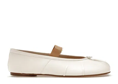 Pre-owned Maison Margiela Tabi Ballerina Flat Elastic Band (women's) Sneakers In Ivory/nude