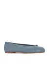 Maison Margiela Tabi Leather Ballet Flats In Blue