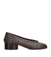 Maison Margiela Ballerina Shoes In Soft Textured Leather In Brown