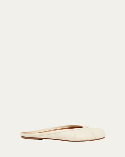 Maison Margiela Tabi Calf Leather Flat Mules In Black