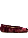 Maison Margiela Red Tabi Toe Ballet Flats In Multi