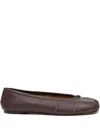 Maison Margiela New Round Toe Ballerina With Stitch Detailing In Brown