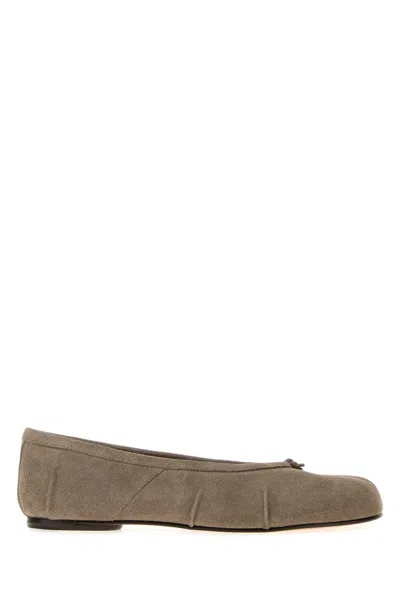 Maison Margiela Dove Grey Suede Tabi Ballerinas In Multi