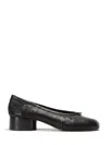 Maison Margiela Womens Black Tabi Ballerina Leather Heeled Shoes Eur 36 / 3 Uk In Black